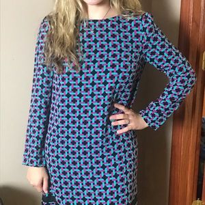 Anonyme geometric dress pink azure black